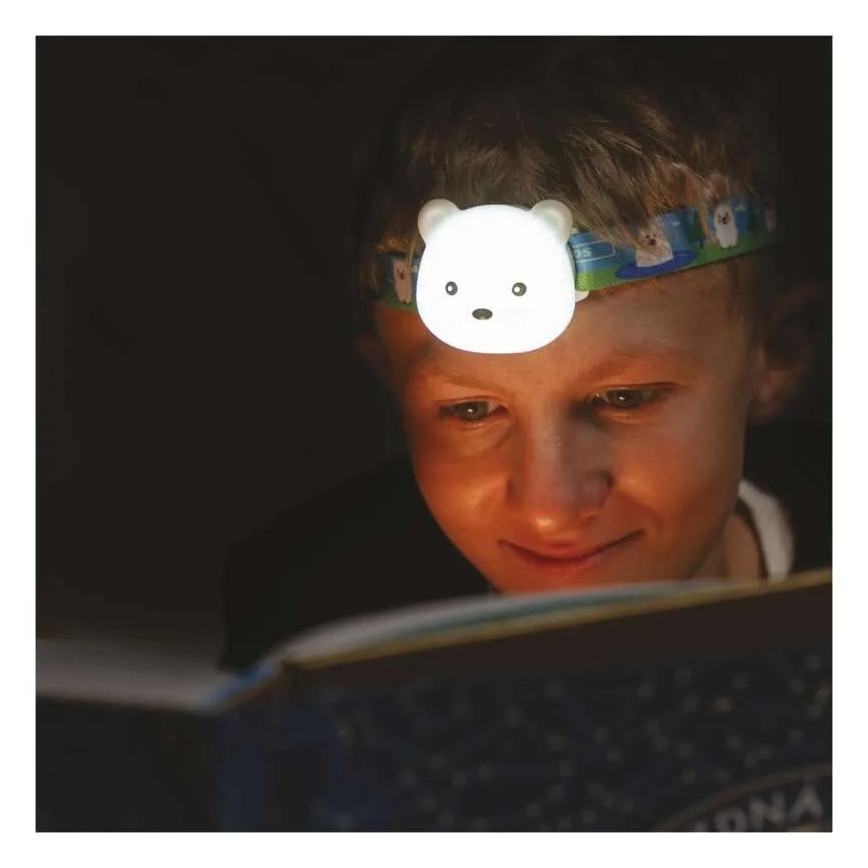 Lampă frontală LED reîncărcabilă USB, 500 mAh – model ursuleț