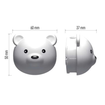 Lampă frontală LED reîncărcabilă USB, 500 mAh – model ursuleț