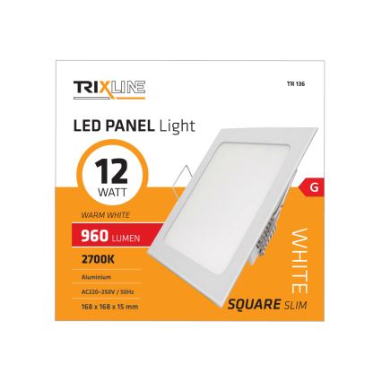 Lampă încastrată LED SQUARE LED/12W/230V 2700K