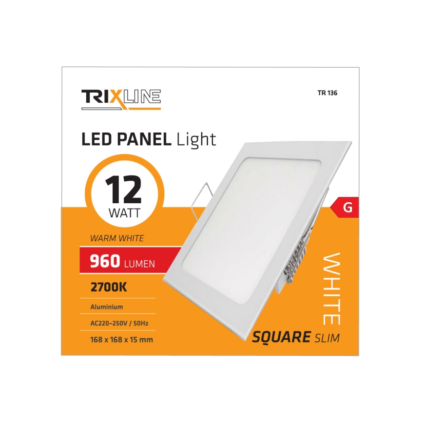 Lampă încastrată LED SQUARE LED/12W/230V 2700K