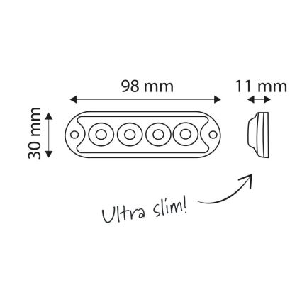Lampă LED auto de zi LAM LED/12W/12-24V IP67