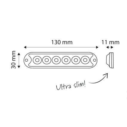 Lampă LED auto de zi LAM LED/18W/12-24V IP67