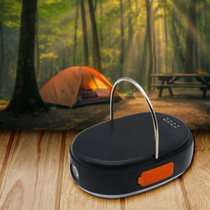 Lampă LED reîncărcabilă reglabilă cu funcție powerbank K4 LED/1W/5V 3000-6500K IPX4 4000 mAh neagră