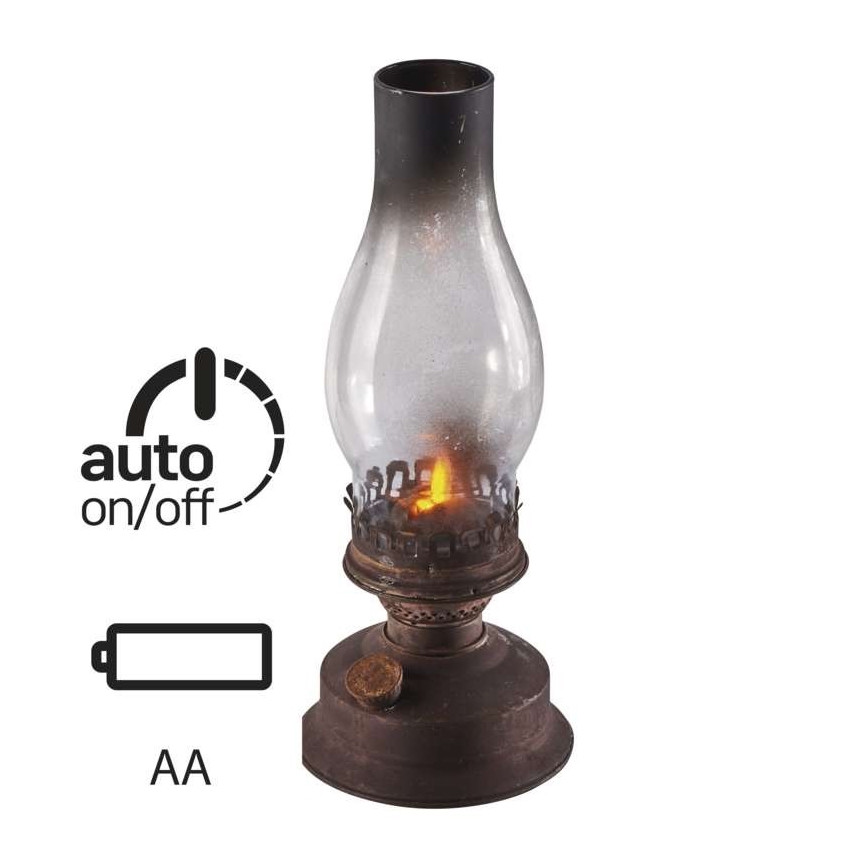 Lampă LED cu gaz lampant decorativă VINTAGE 1xLED/1,5W/3xAA