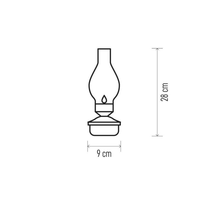 Lampă LED cu gaz lampant decorativă VINTAGE 1xLED/1,5W/3xAA