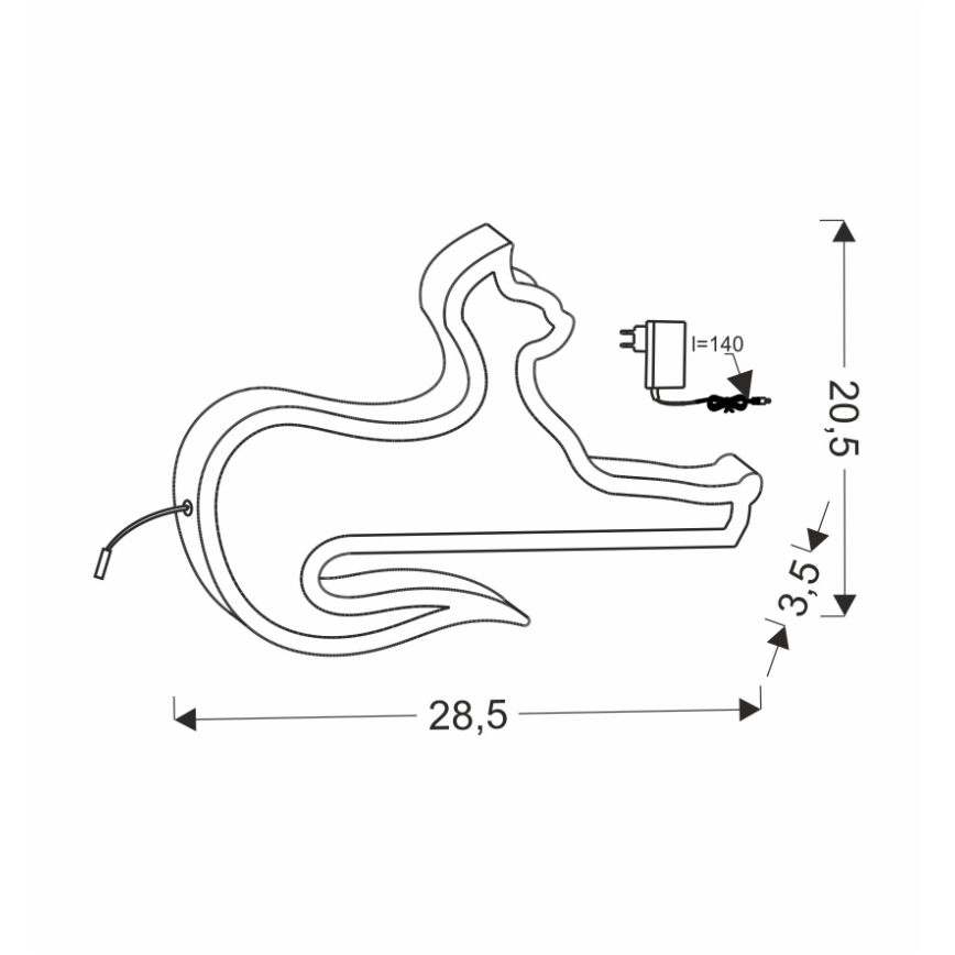 Lampă LED de birou pentru copii CAT, 13W/230V, roz