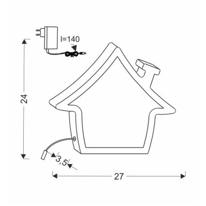 Lampă LED de birou pentru copii HOUSE LED/10W/230V albastru