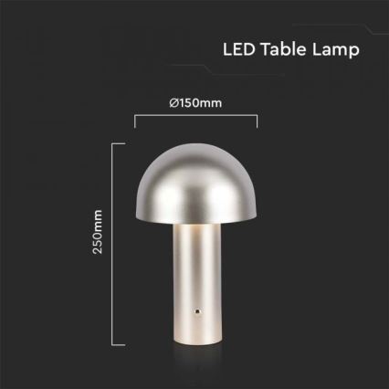 Lampă de birou LED cu touch, reîncărcabilă, reglabilă, LED/1W/5V 3000-6000K 1800 mAh, aurie