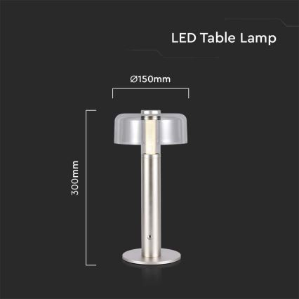 Lampă de birou LED cu touch, reîncărcabilă, reglabilă, LED/1W/5V 3000K 1800 mAh, aurie