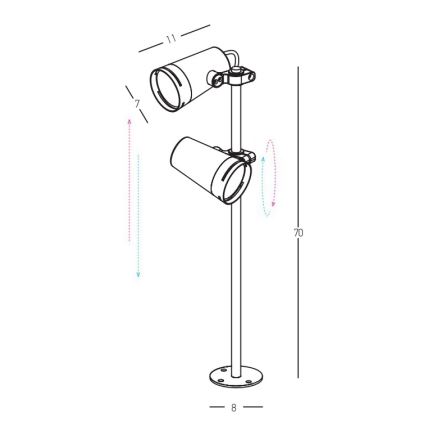 Lampă LED de exterior 2xLED/6W/230V IP54 CRI93 maro Zambelis E299