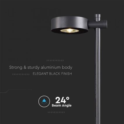 Lampă LED de exterior, 7 W, 230 V, 3000 K, IP65, neagră, 102 cm