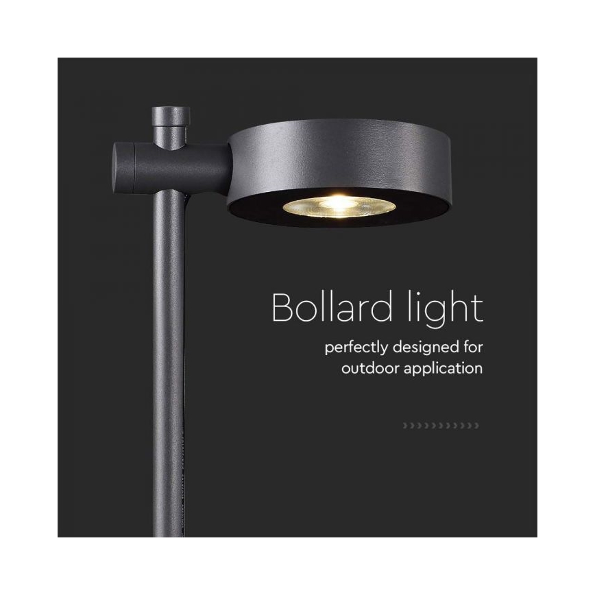 Lampă LED de exterior, 7 W, 230 V, 3000 K, IP65, neagră, 102 cm