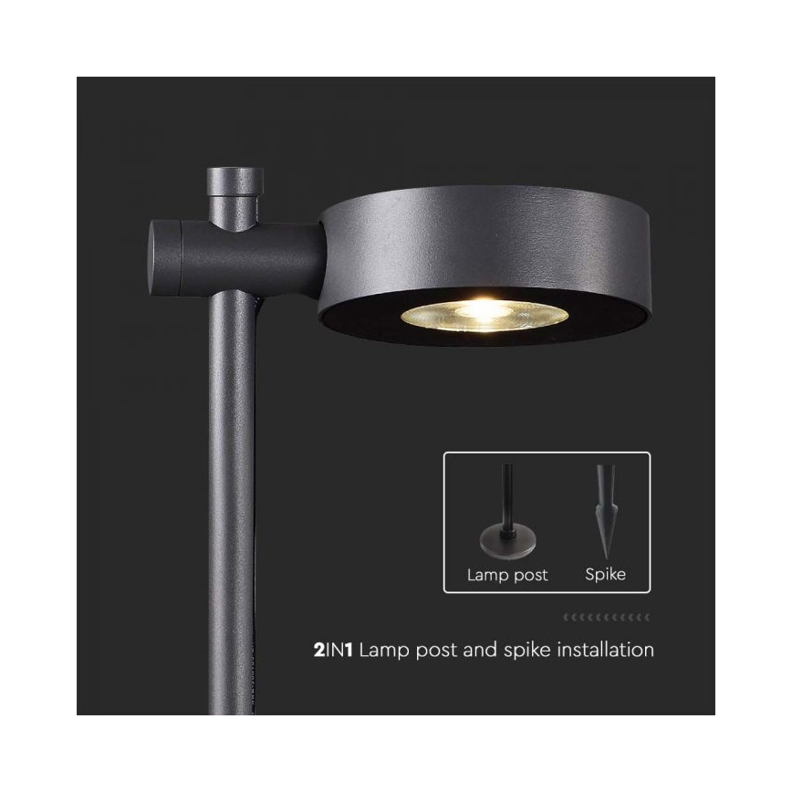 Lampă LED de exterior, 7 W, 230 V, 3000 K, IP65, neagră, 102 cm