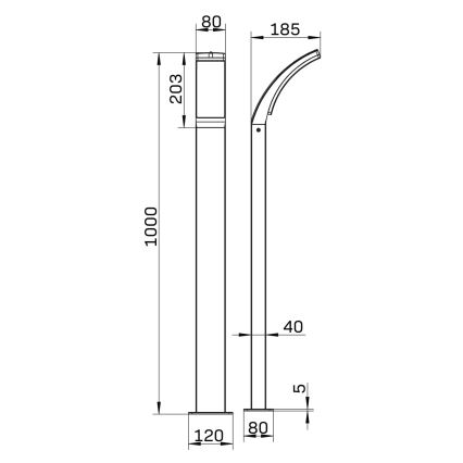 Lampă LED de exterior AMY LED/12W/230V 100 cm IP44 negru