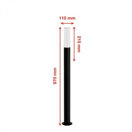 Lampă LED de exterior Briloner 311505TF LED/8W/230V IP44 4000K 97 cm negru