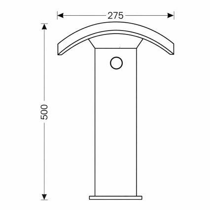 Lampă LED de exterior cu senzor ARCELO LED/9W/230V 50 cm IP54