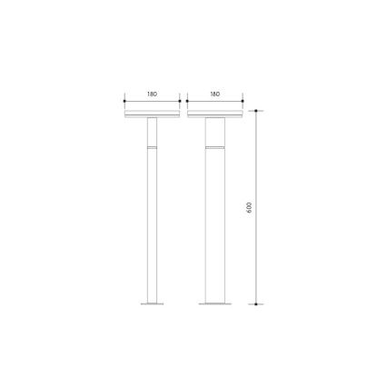 Lampă LED de exterior cu senzor BARI LED/10W/230V 4000K 60 cm IP54 antracit