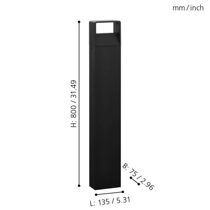 Lampă LED de exterior DONINNI PRO LED/5W/230V 3000K 40 cm IP44 antracit