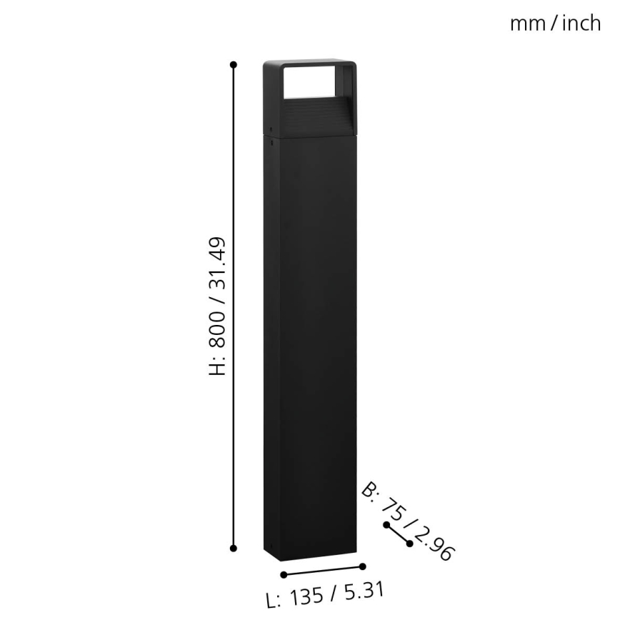 Lampă LED de exterior DONINNI PRO LED/5W/230V 3000K 40 cm IP44 antracit