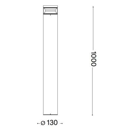Lampă LED de exterior Ideal Lux BOEING LED/14W/230V 100 cm CRI 90 IP65 antracit