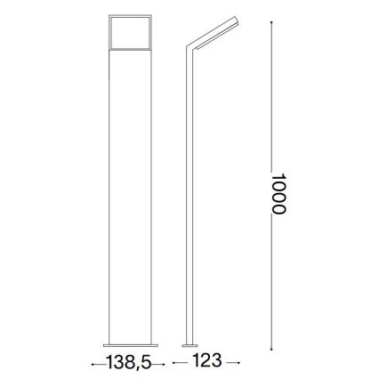 Lampă LED de exterior Ideal Lux STYLE LED/8,5W/230V 4000K 100 cm CRI 90 IP54 negru