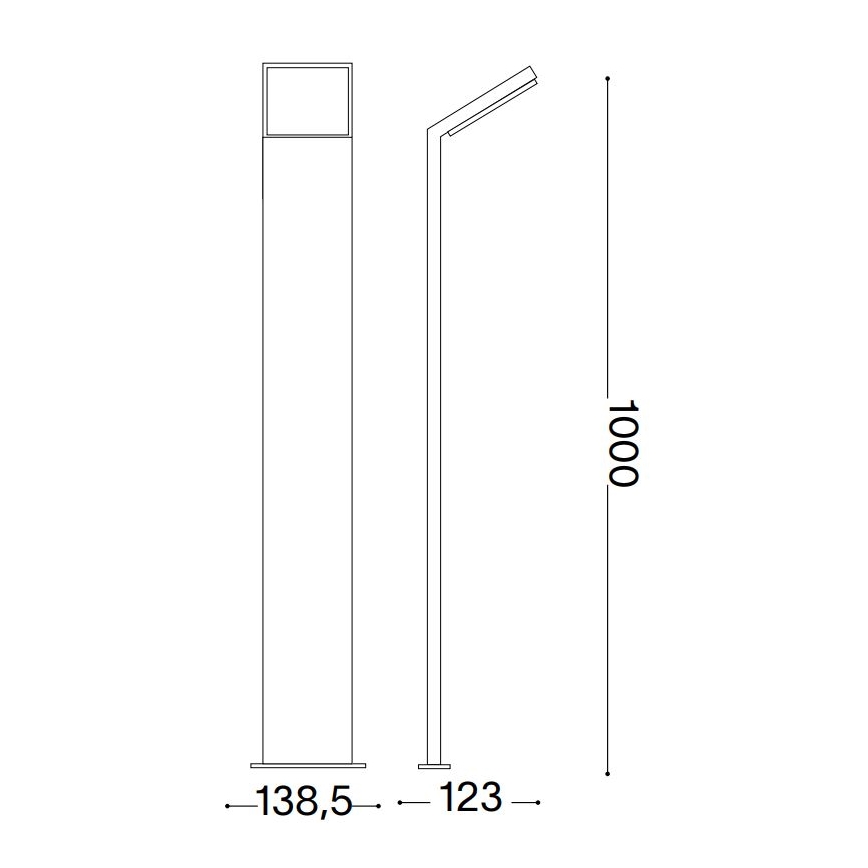 Lampă LED de exterior Ideal Lux STYLE LED/8,5W/230V 4000K 100 cm CRI 90 IP54 negru