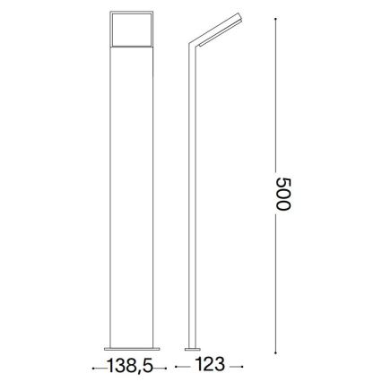Lampă LED de exterior Ideal Lux STYLE LED/8,5W/230V 4000K 50 cm CRI 90 IP54 maro