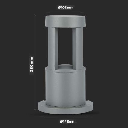 Lampă LED de exterior LED/10W/230V 25cm 4000K IP65 gri