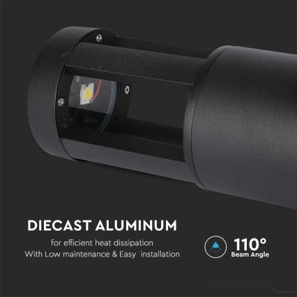 Lampă LED de exterior LED/10W/230V 25cm 6400K IP65 neagră