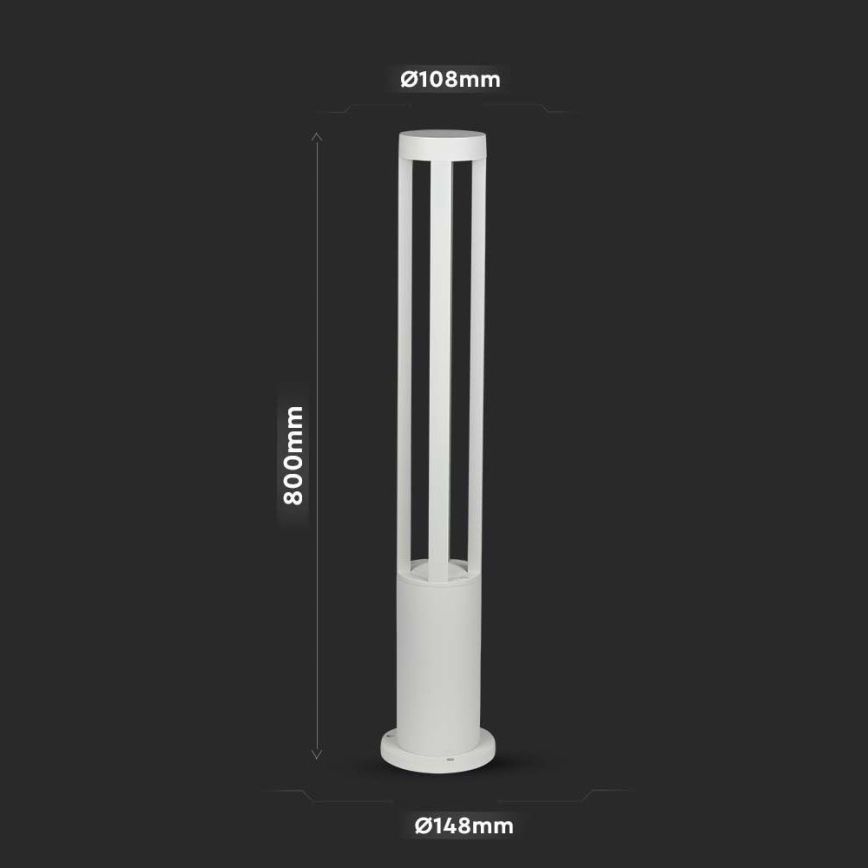 Lampă LED de exterior LED/10W/230V 80cm 3000K IP65 albă