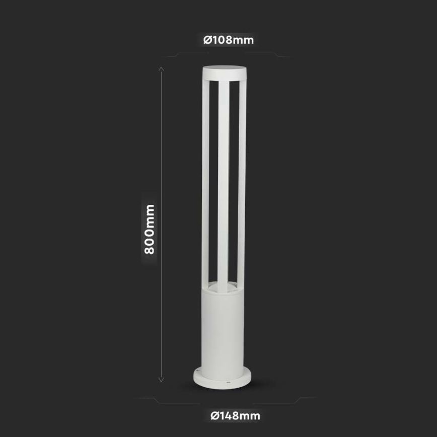 Lampă LED de exterior LED/10W/230V 80cm 4000K IP65 albă