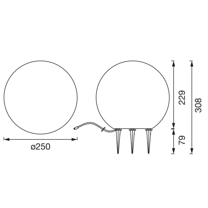 Lampă LED de exterior Ledvance ENDURA HYBRID BALL LED/2W/12V IP44