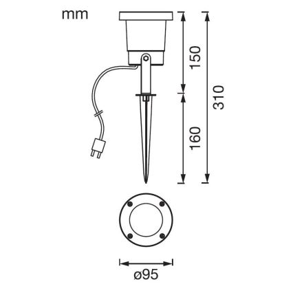 Lampă LED de exterior Ledvance ENDURA HYBRID NAUT SPIKE LED/2W/12V IP44