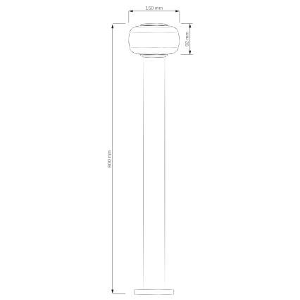 Lampă LED de exterior MALAGA, 12W, 230V, 80 cm, IP44, neagră