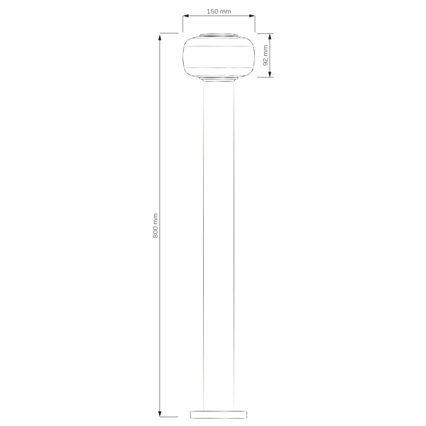 Lampă LED de exterior MALAGA, 12W, 230V, 80 cm, IP44, neagră
