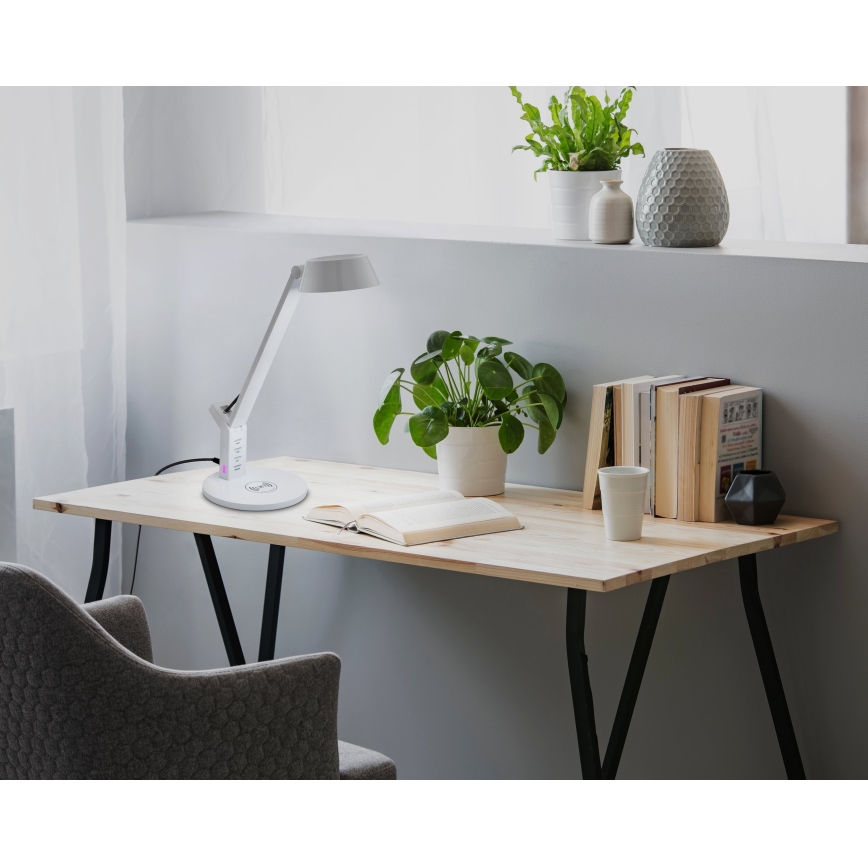 Lampă LED de masă dimabilă tactilă cu încărcare fără fir LED/4,8W/230V albă Eglo