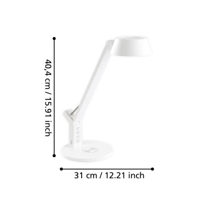 Lampă LED de masă dimabilă tactilă cu încărcare fără fir LED/4,8W/230V albă Eglo