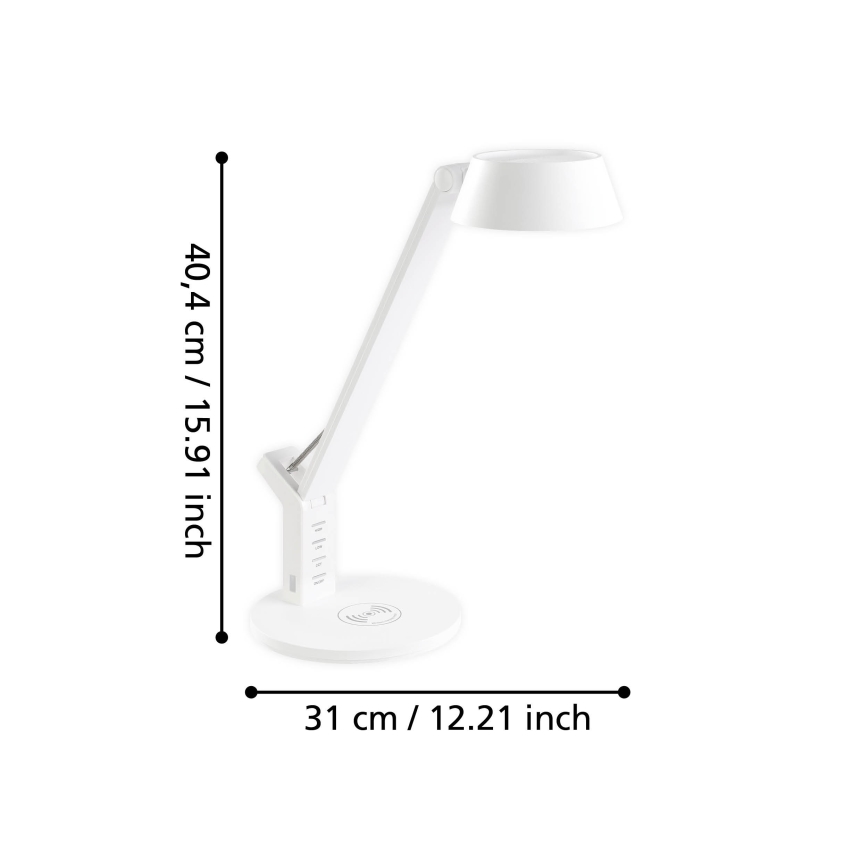 Lampă LED de masă dimabilă tactilă cu încărcare fără fir LED/4,8W/230V albă Eglo