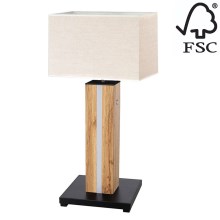 Lampă LED de masă FLAME 1xE27/40W + LED/4,6W/230V oak – certificat FSC