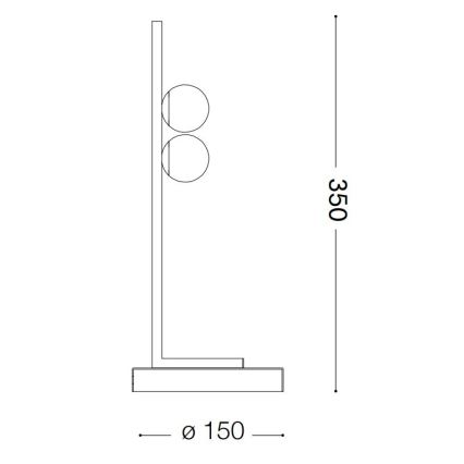 Lampă LED de masă Ideal Lux PING PONG 2xLED/3W/230V CRI 90 alamă
