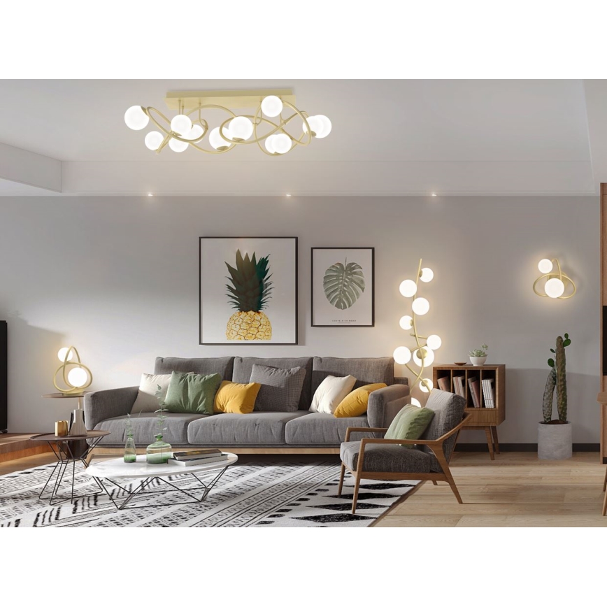 Lampă LED de masă NANCY Wofi 8014-201 2xG9/3,5W/230V auriu/alb