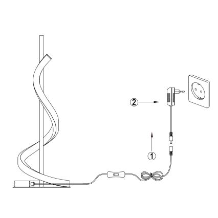 Lampă LED de masă ONLI TWIST LED/12W/230V 4000K 40 cm negru