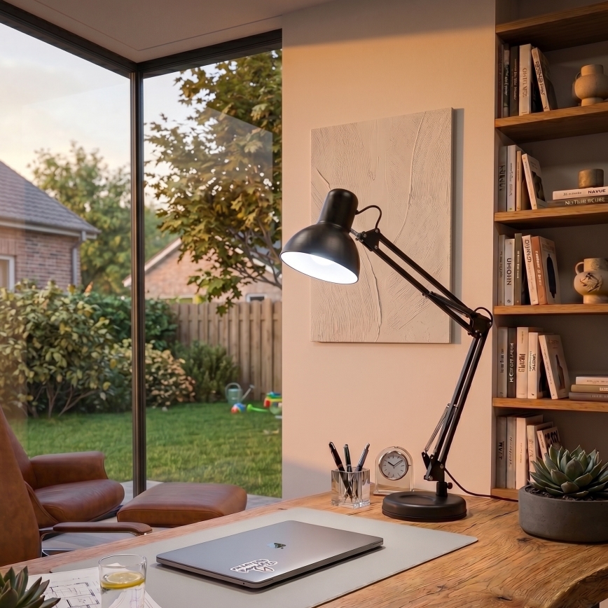 Lampă LED de masă ROMERO 1xE27/10W/230V neagră Brilagi