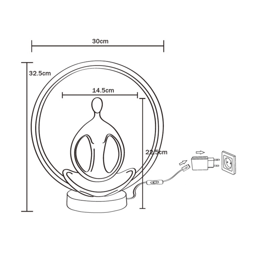 Lampă LED de masă Zuma Line LED/4W/5V negru/auriu