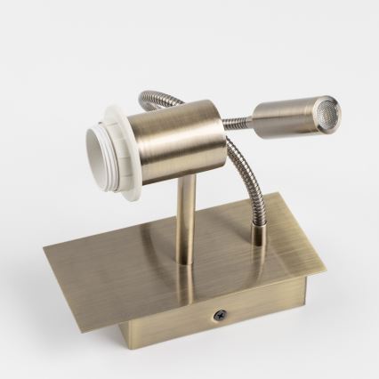 Lampă LED flexibilă de perete Brilagi NUBILA 1xE27/25W/230V + LED/3W alamă/maro deschis