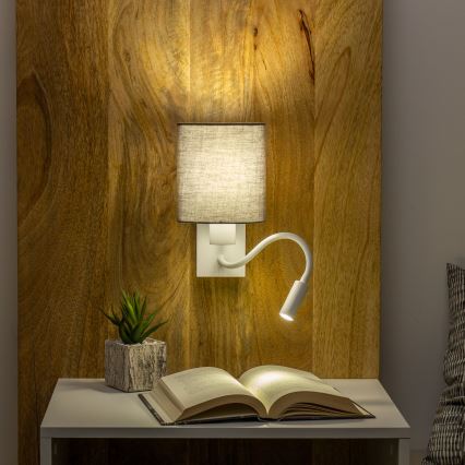 Lampă LED flexibilă de perete Brilagi NUBILA 1xE27/25W/230V + LED/3W alb/antracit