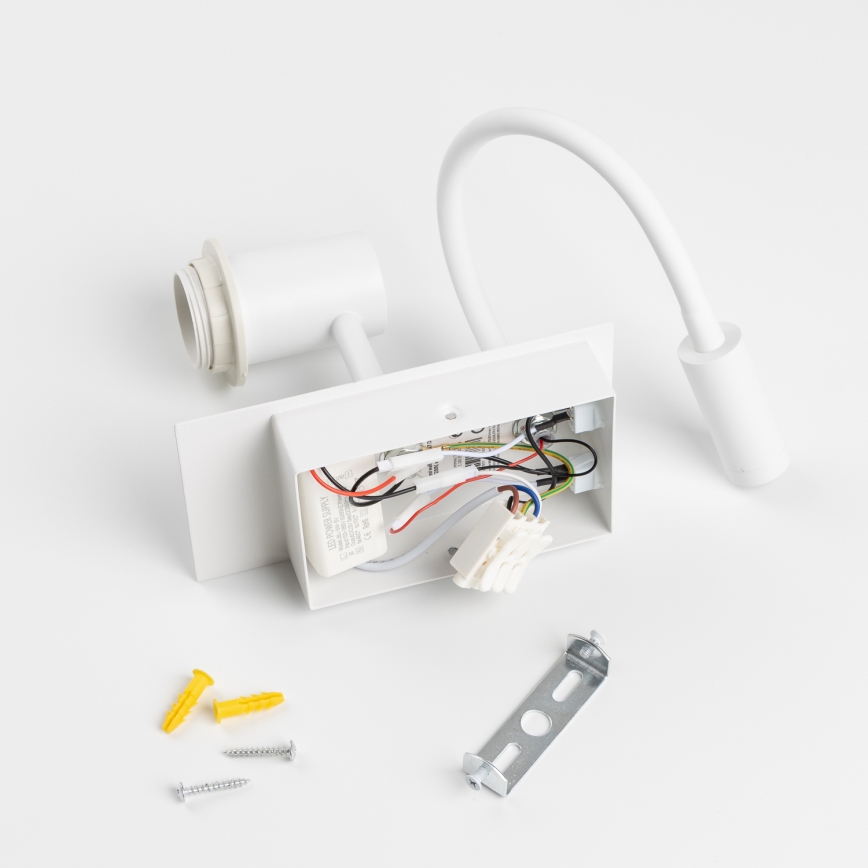 Lampă LED flexibilă de perete Brilagi NUBILA 1xE27/25W/230V + LED/3W alb/maro deschis