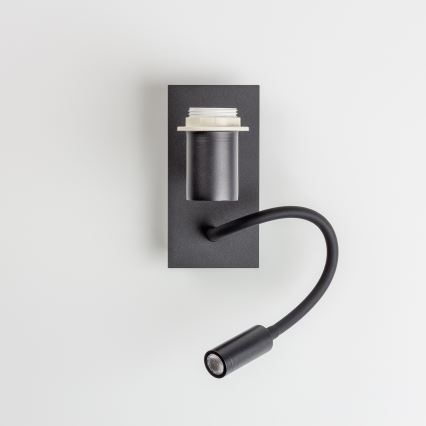 Lampă LED flexibilă de perete Brilagi NUBILA 1xE27/25W/230V + LED/3W negru/roșu Pompeian