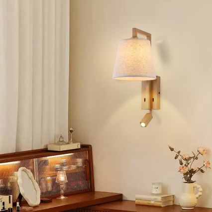 Lampă LED de perete Brilagi RAYA 1xE14/40W/230V + LED/3W in/bej