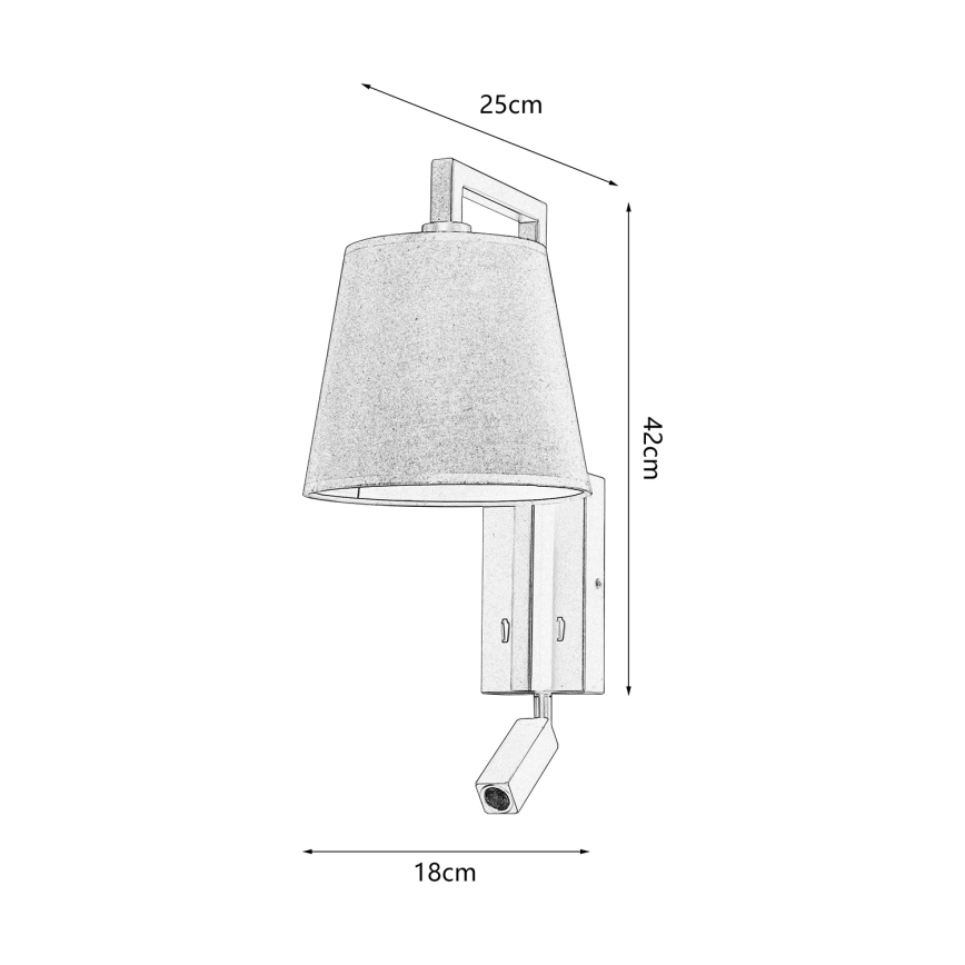Lampă LED de perete Brilagi RAYA 1xE14/40W/230V + LED/3W negru